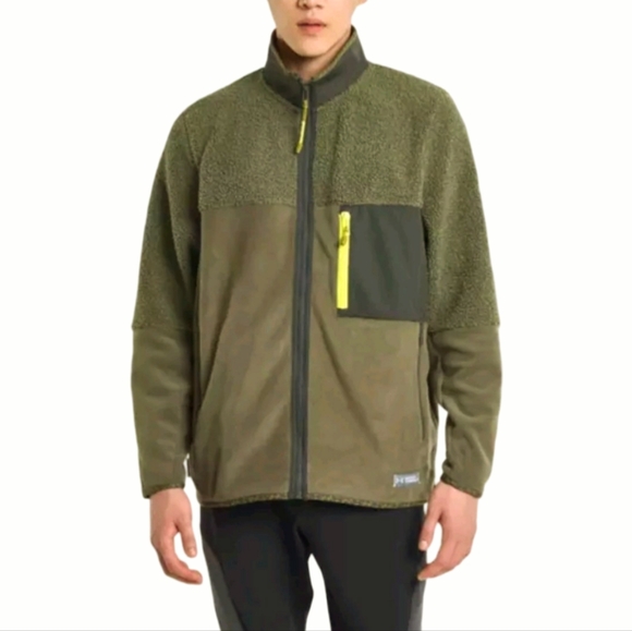 Under Armour Unisex Polartec Maxx Full Zip JacketLarge NWT Khaki Green